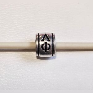 HJGreek Alpha Pi Sorority Sterling Silver Barrel Charm Bead